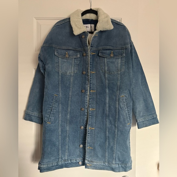 LNDN Landon Revolve Denim Sherpa Lined Trench Jacket Medium Wash XS/S✨NWT - Picture 10 of 13